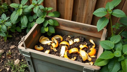 compost container in the garden