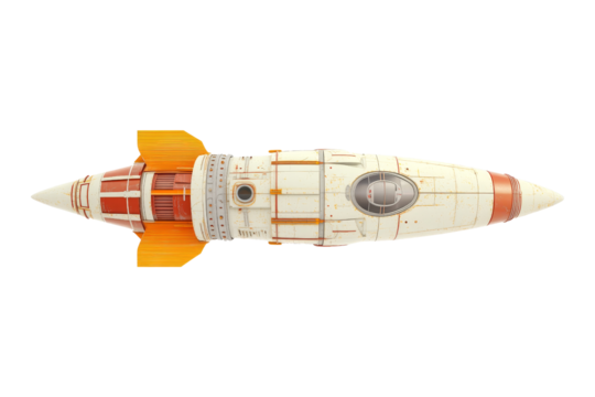 Rocket launch concept isolated symbol front view graphic design for seo impact