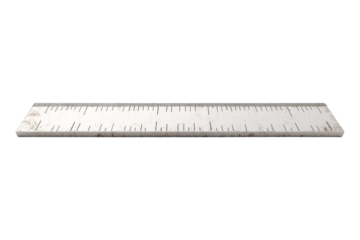Measuring tool demonstration ruler isolated front view precision concept