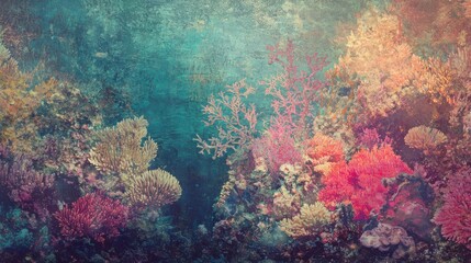 Obraz premium Exploring a vibrant coral reef scene underwater paradise marine life showcase tropical environment horizontal view colorful ecosystem