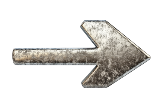 Dynamic single arrow symbol for visual impact and design usage