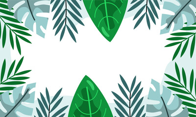 nature background with tropical leaf border