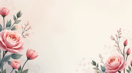 Minimalistic design of a spring wedding invitation with floral motifs and pastel colors, emphasizing simplicity and elegance, ideal for couples planning their special day.