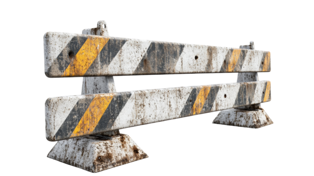 Construction barrier with transparency background urban environment industrial content isolated viewpoint