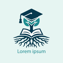 Modern education logo with book icon