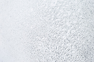 Closeup water drops on white background, water drops pattern background