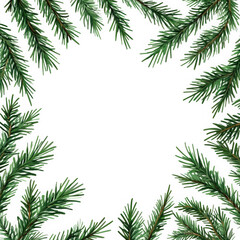 Elegant Christmas Frame with Decorative Pine Leaves