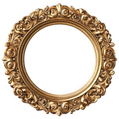 Luxurious Golden Circle Ornament Design Isolated