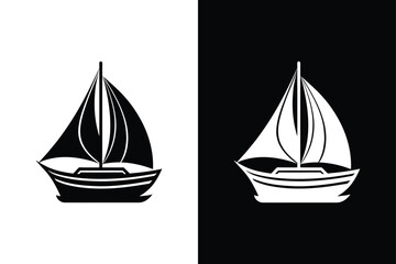 Sailboat Silhouette Icon. Vector Art for Nautical Themes