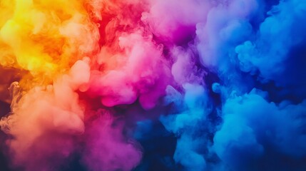 Fototapeta premium Vibrant Multicolor Explosion Clouds Bursting with Dynamic Energy and Fantasy