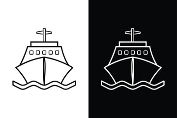 Naklejka premium Ship Line Icon. Stylish Vector for Water Transport Design