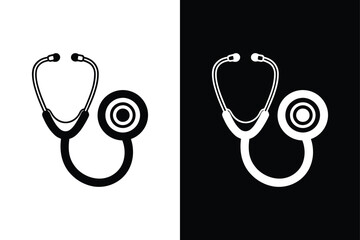Doctor’s Stethoscope Icon. Sleek Flat Vector for Medical Use