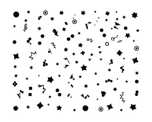 Obraz premium Festive Confetti Silhouette Vector Template Set