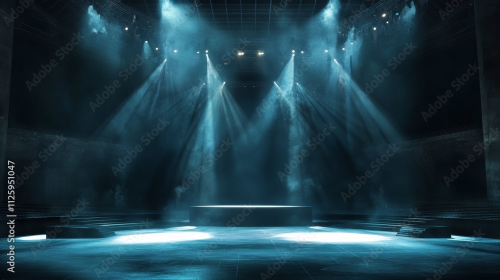 Poster dynamic stage lighting effects on transparency background modern event space stunning visual appeal