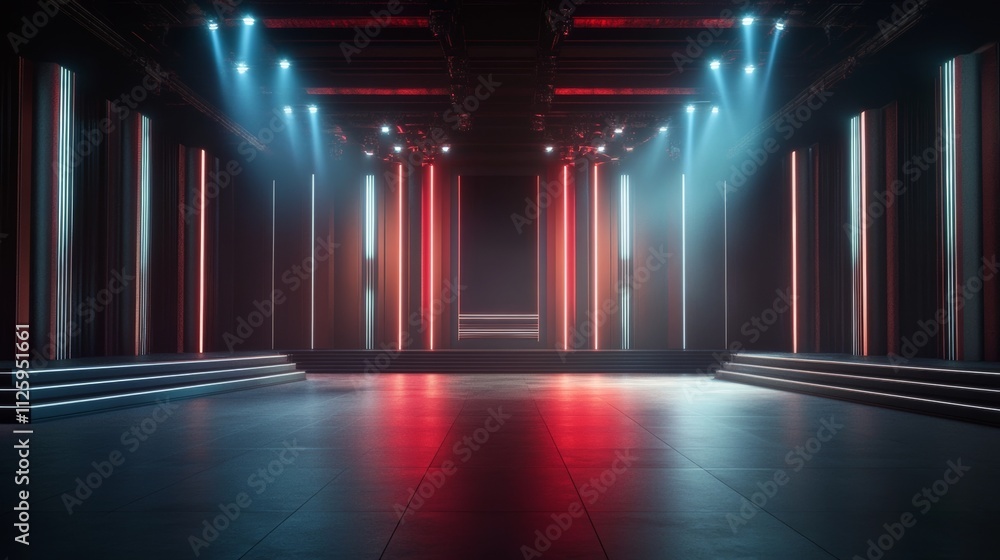 Poster dynamic stage performance setup modern venue image theatrical environment front view