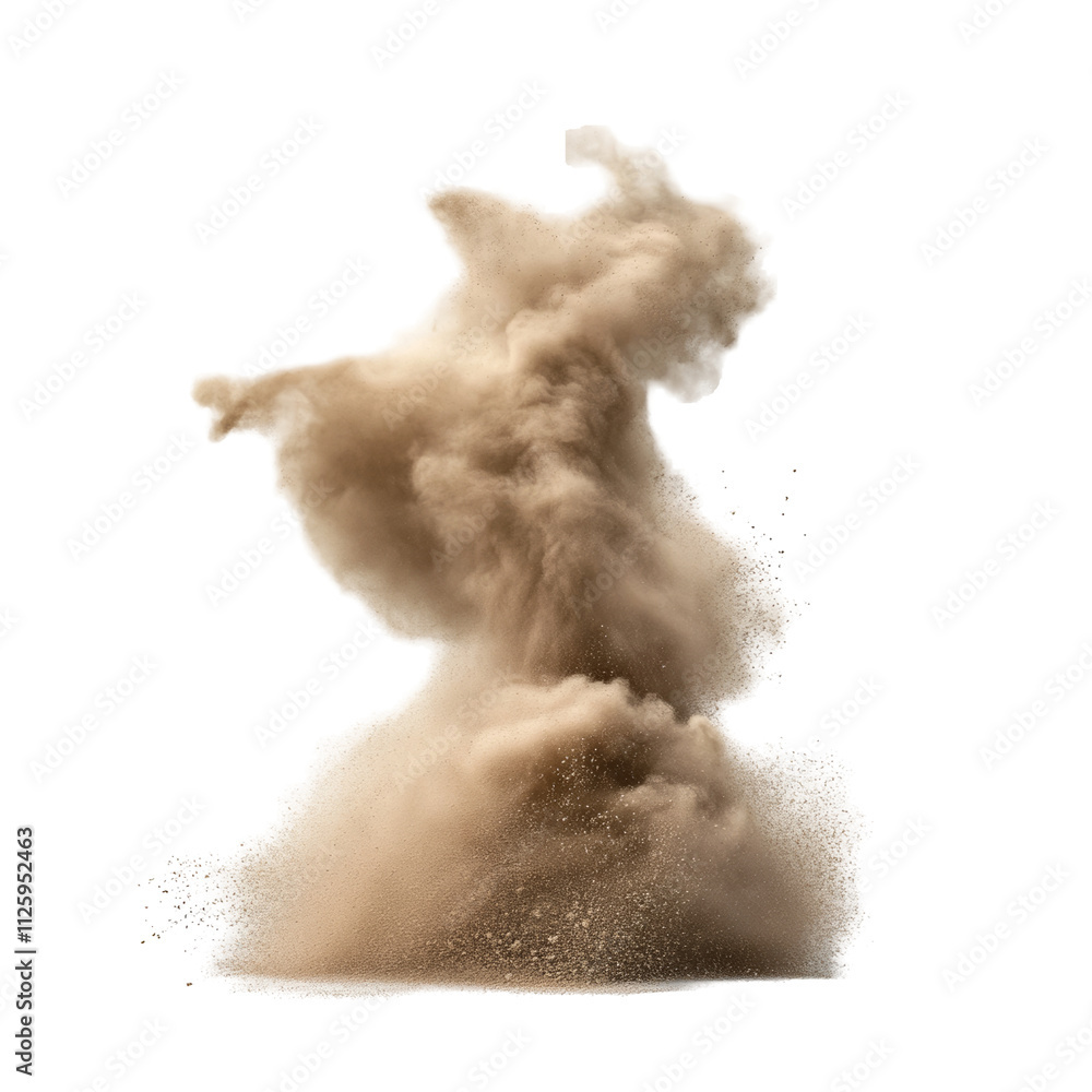 Poster dynamic dust explosion in action shot with transparency effect studio setting high-impact visuals