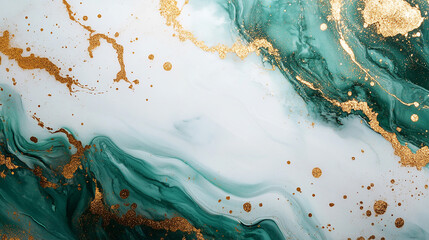 Luxurious gold accents on white and green