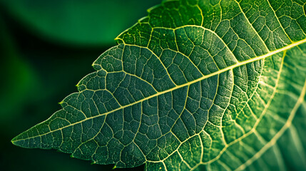 Obraz premium A close-up view of green leaf texture in detail.