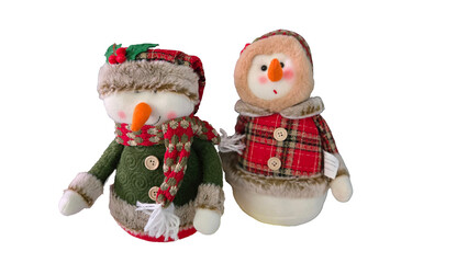 Christmas dolls on white background