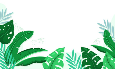 nature background with tropical leaf border