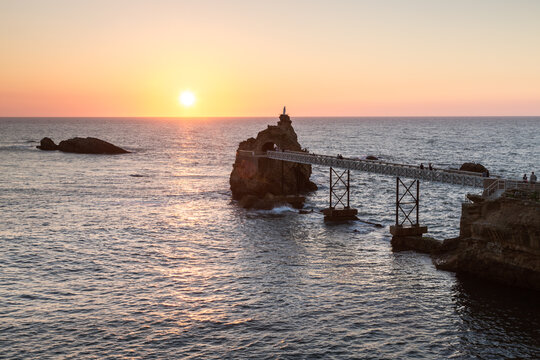 Rocher de la Vierge or Virgin on the rock, Biarritz, France