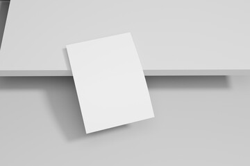 Vector white sheet of paper. Realistic blank A4 format paper template with shadow. Flyer, cover, brochure mockup design.