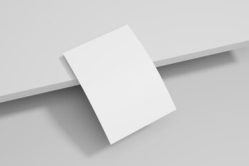 Vector white sheet of paper. Realistic blank A4 format paper template with shadow. Flyer, cover, brochure mockup design.