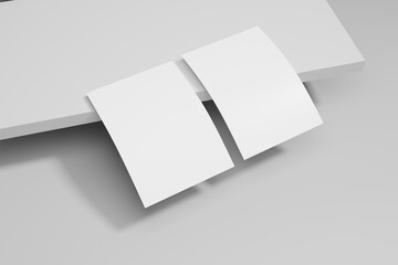 Vector white sheet of paper. Realistic blank A4 format paper template with shadow. Flyer, cover, brochure mockup design.