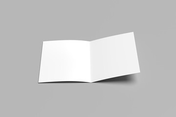 Blank opened magazine template. Open book page clean booklet or magazine template background.