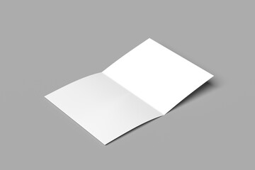 Vector mockup bi-fold catalog for the presentation of the design. Template of open and closed brochure isolated on background.
