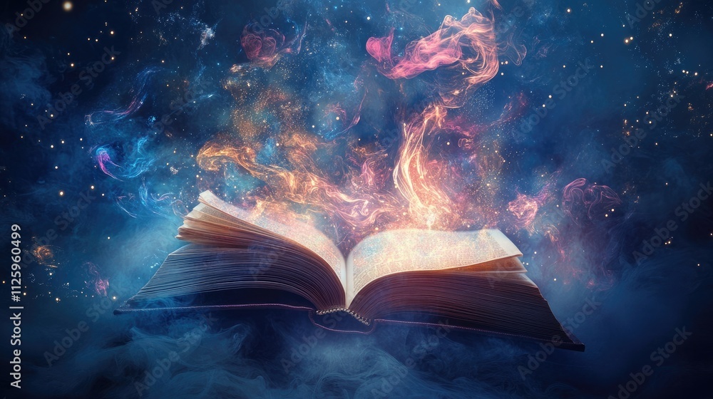 Poster A symbolic image of a book with pages turning, representing knowledge, education, and the learning process.
