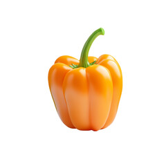 Vibrant yellow bell pepper on transparency background fresh produce photography clean white environment close-up view