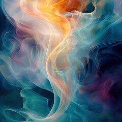 Obraz premium Abstract swirling colorful smoke patterns.