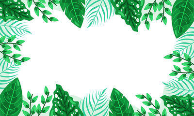 nature background with tropical leaf border