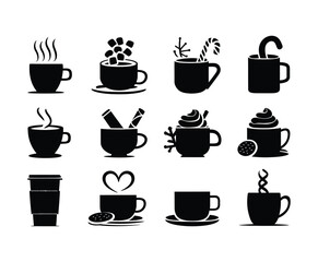 Hot Cocoa Silhouettes EPS Template