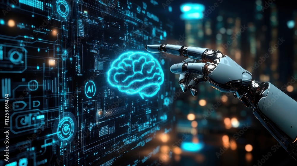 Aufkleber finger click ai artificial intelligence
