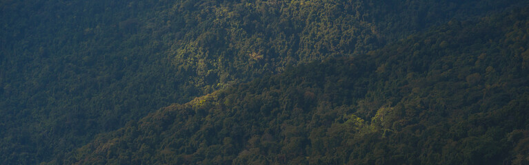 landscape and travel concept with mountain and country village