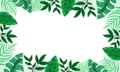Obraz premium nature background with tropical leaf border