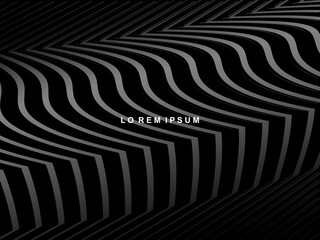 Premium background with diagonal gradient black luxury stripes pattern. Vector horizontal template for digital business banner, formal invitation, luxury voucher, prestigious gift certificate, etc.