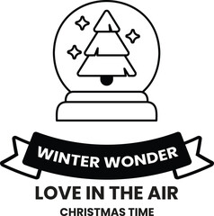 illustration of badge and label in the Christmas concept