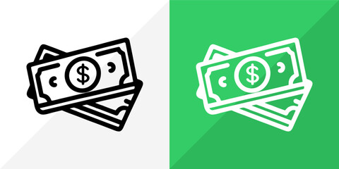 Stylish Cash Icon Vector for Budget and Savings Themes