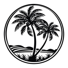 Palm Tree Vector, Illustration