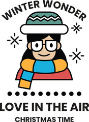 illustration of badge and label in the Christmas concept