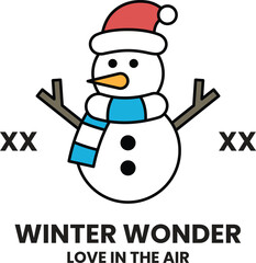 illustration of badge and label in the Christmas concept