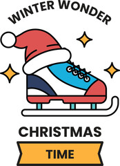 illustration of badge and label in the Christmas concept