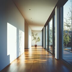 Obraz premium modern interior design with natural light and greenery