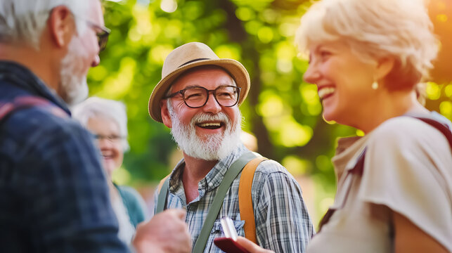 A group of seniors gathering for a discussion meet-up. - Powered by Adobe