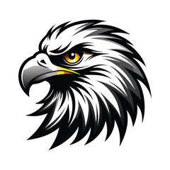 bald eagle head icon on whit