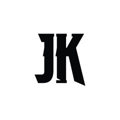 JK monogram logo design letter text name symbol monochrome logotype alphabet character simple logo