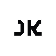 JK monogram logo design letter text name symbol monochrome logotype alphabet character simple logo